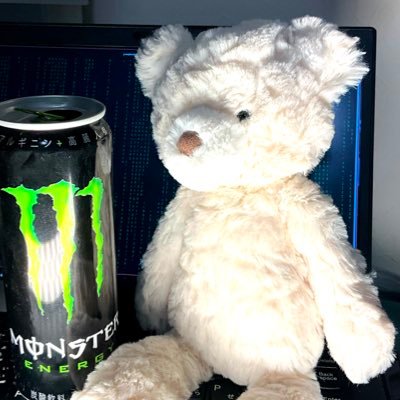YuePlush Profile Picture - A cute teddy bear with a Monster Energy drink